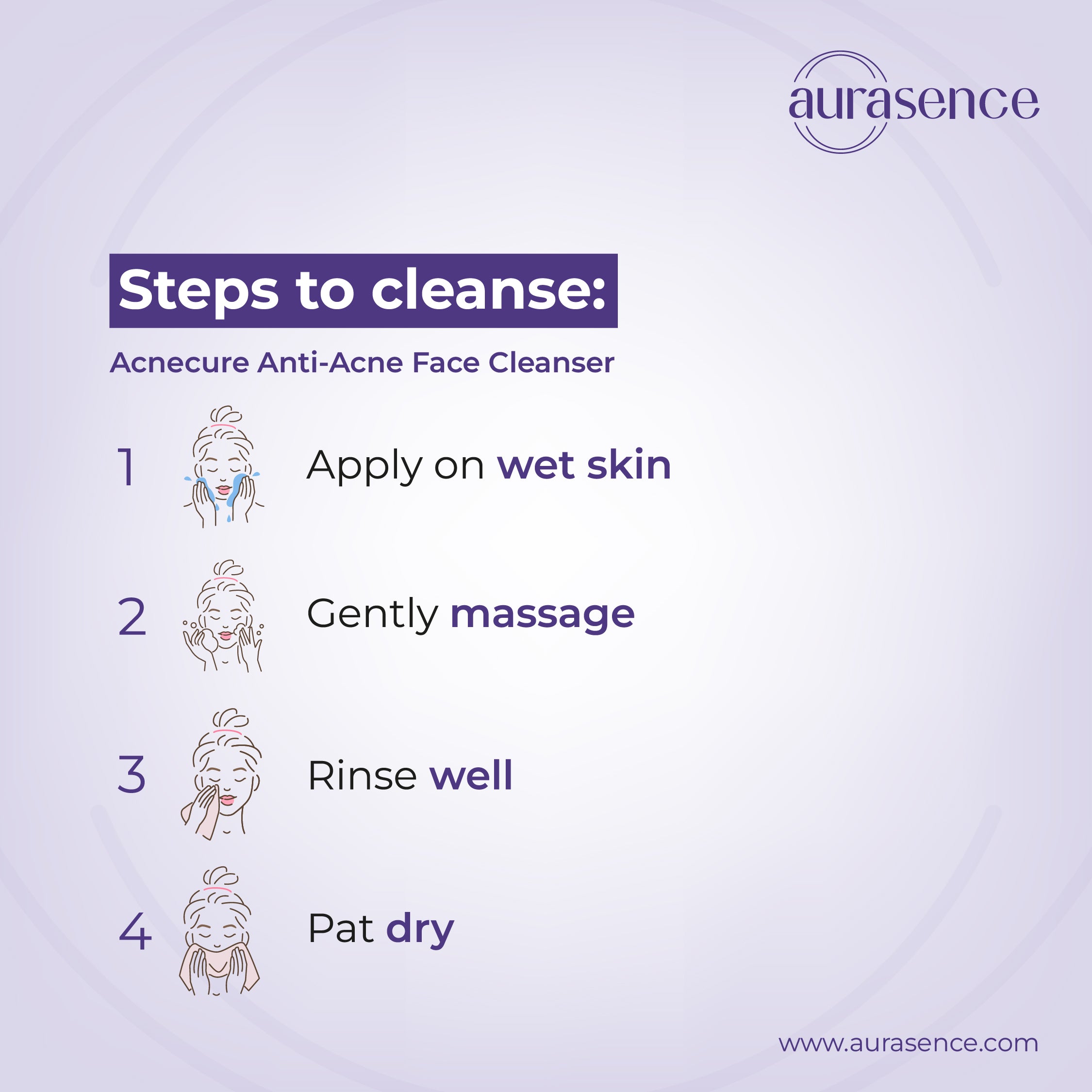 SKINLAB COMBO PACK Acne Facial Cleanser + Acne Treatment Gel in UAE  - Steps to cleanse | Aurasence