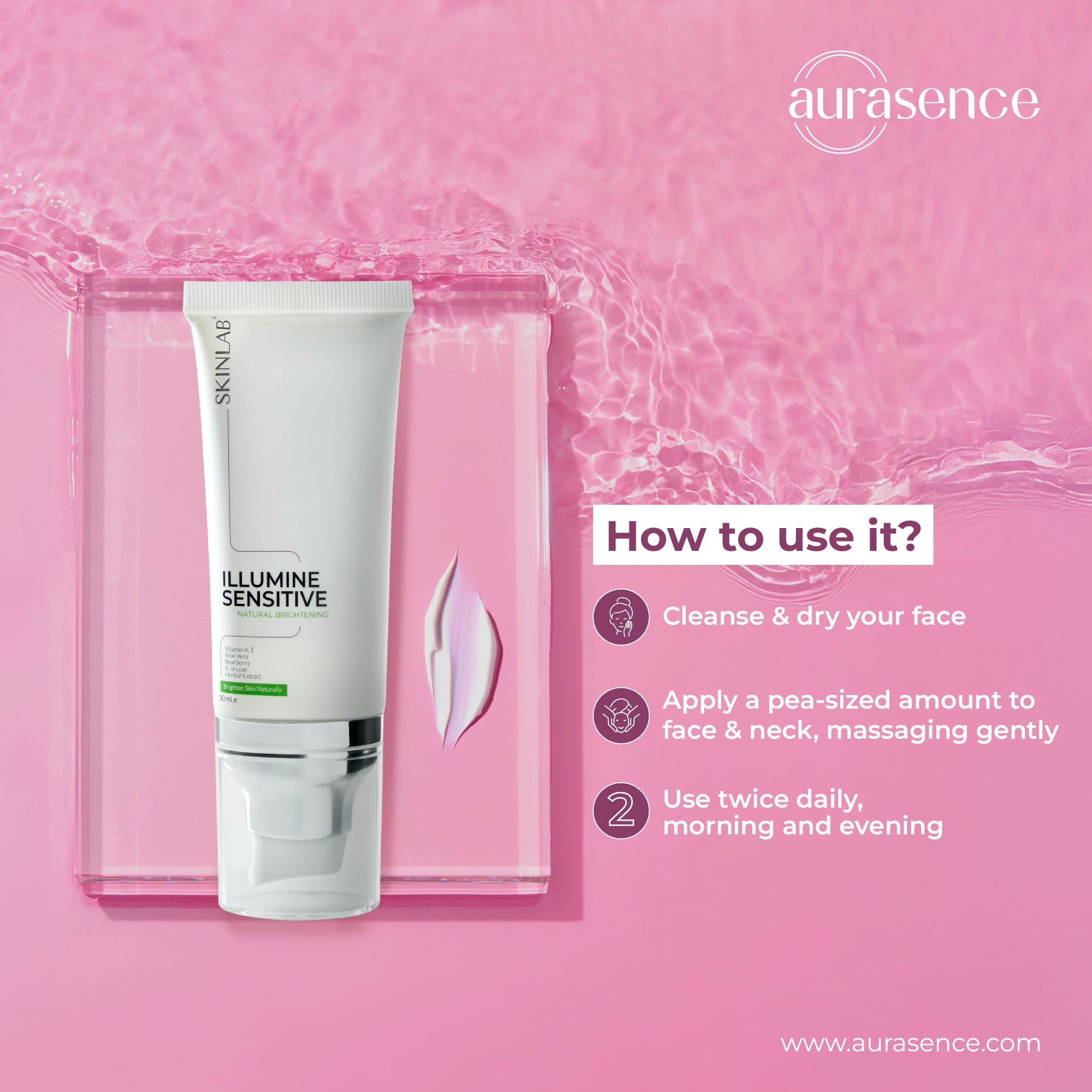 SKINLAB Sensitive Brightening Cream UAE - How to Use | Aurasence