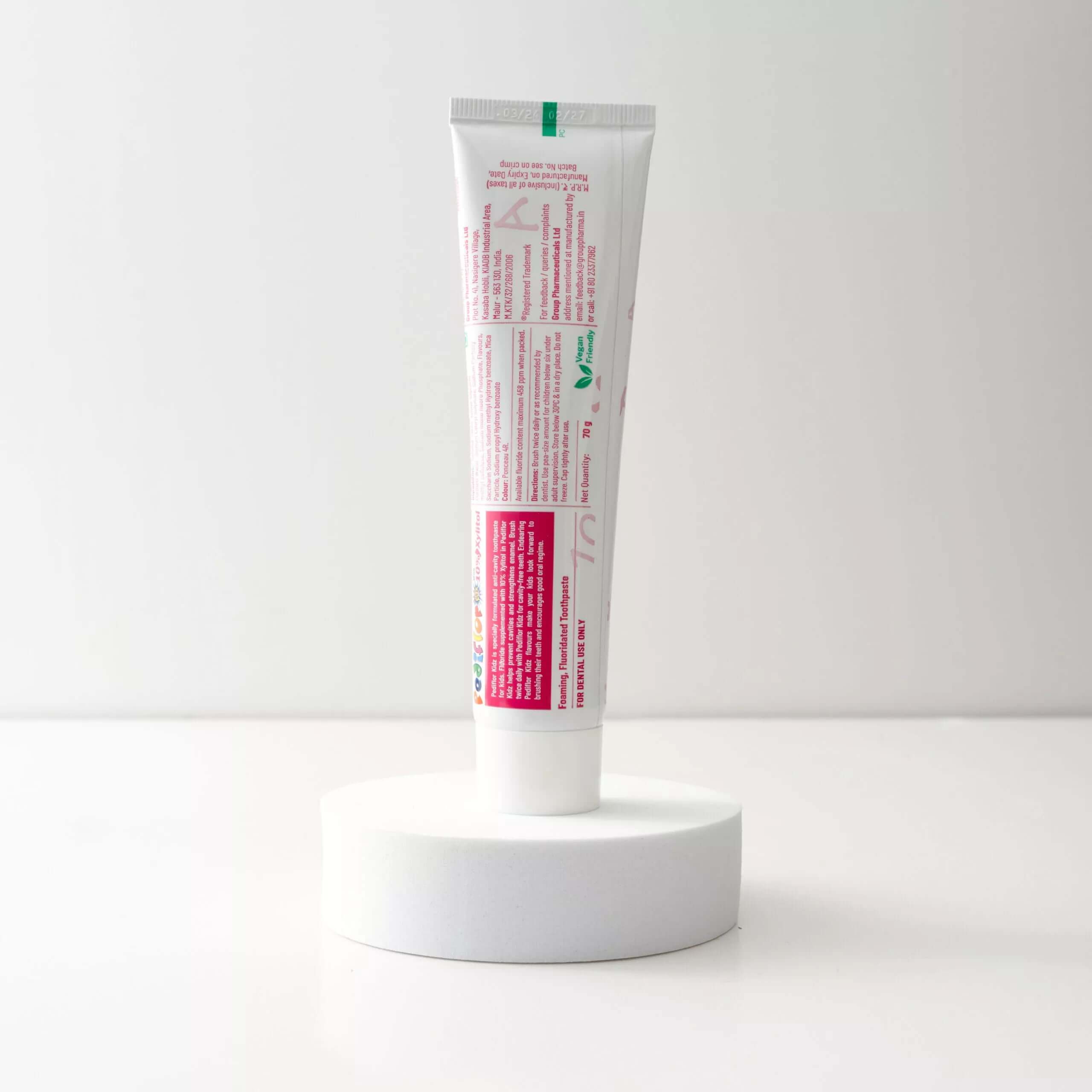 PediflorKidz Anti-cavity Fluoride Bubble Gum Flavour Toothpaste for Children UAE  | Aurasence