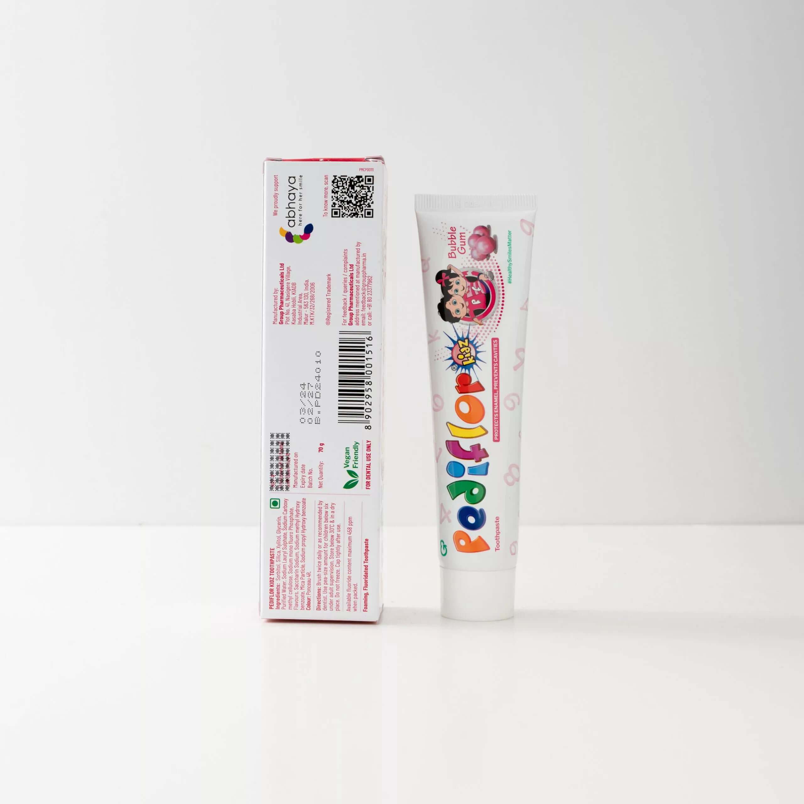 PediflorKidz Anti-cavity Fluoride Bubble Gum Flavour Toothpaste for Children  in UAE  | Aurasence