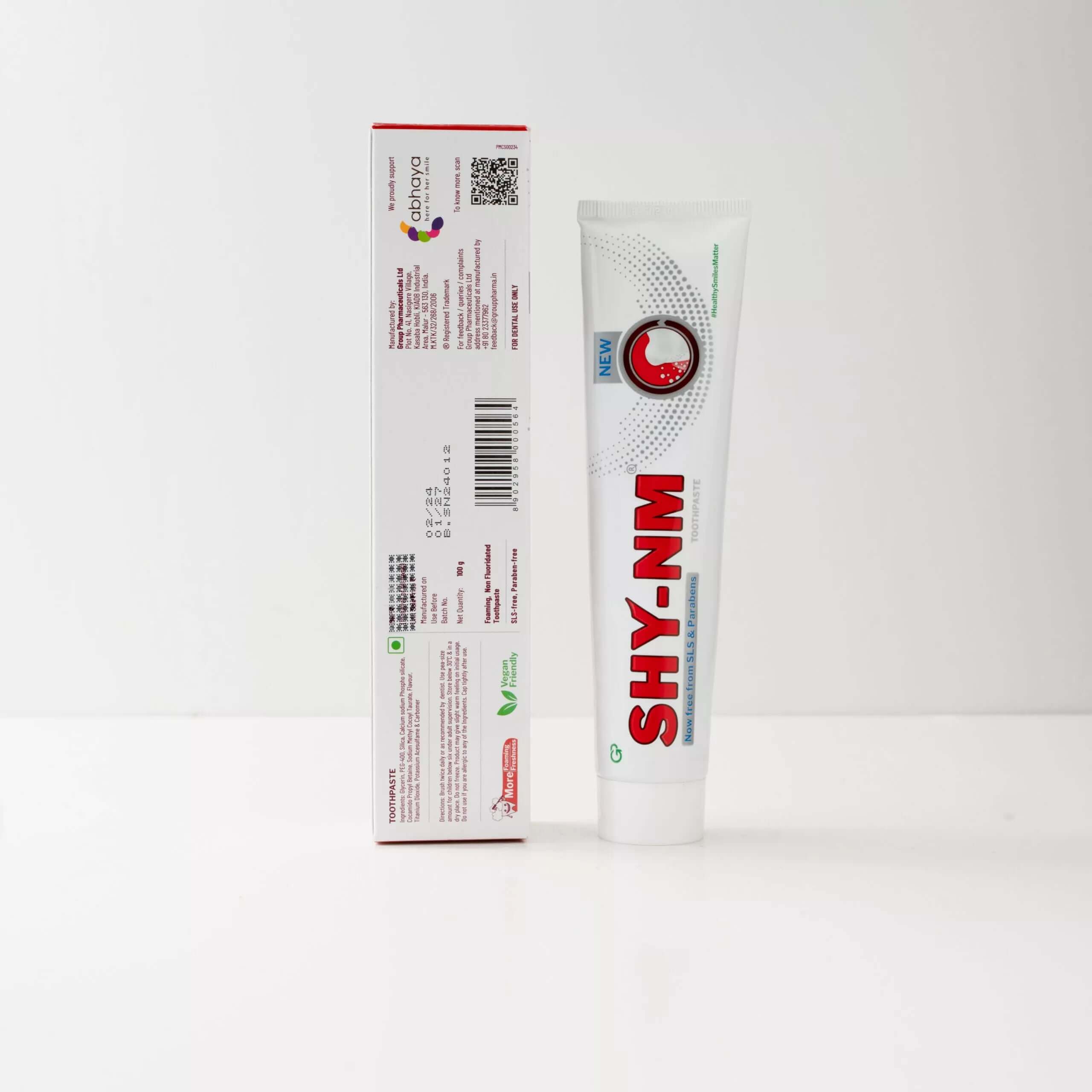 SHY NM Toothpaste in UAE  | SLS free, Parabens free and Vegan friendly, Fresh Mint Flavour 100g   | Aurasence