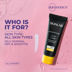 SKINLAB Sunscreen SPF 50 UVA/UVB Sun Protection For All Skin Types| Water Resistant & Transparent | 100ml
