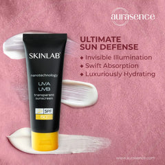 SKINLAB Sunscreen SPF 50 UVA/UVB Sun Protection For All Skin Types| Water Resistant & Transparent | 100ml