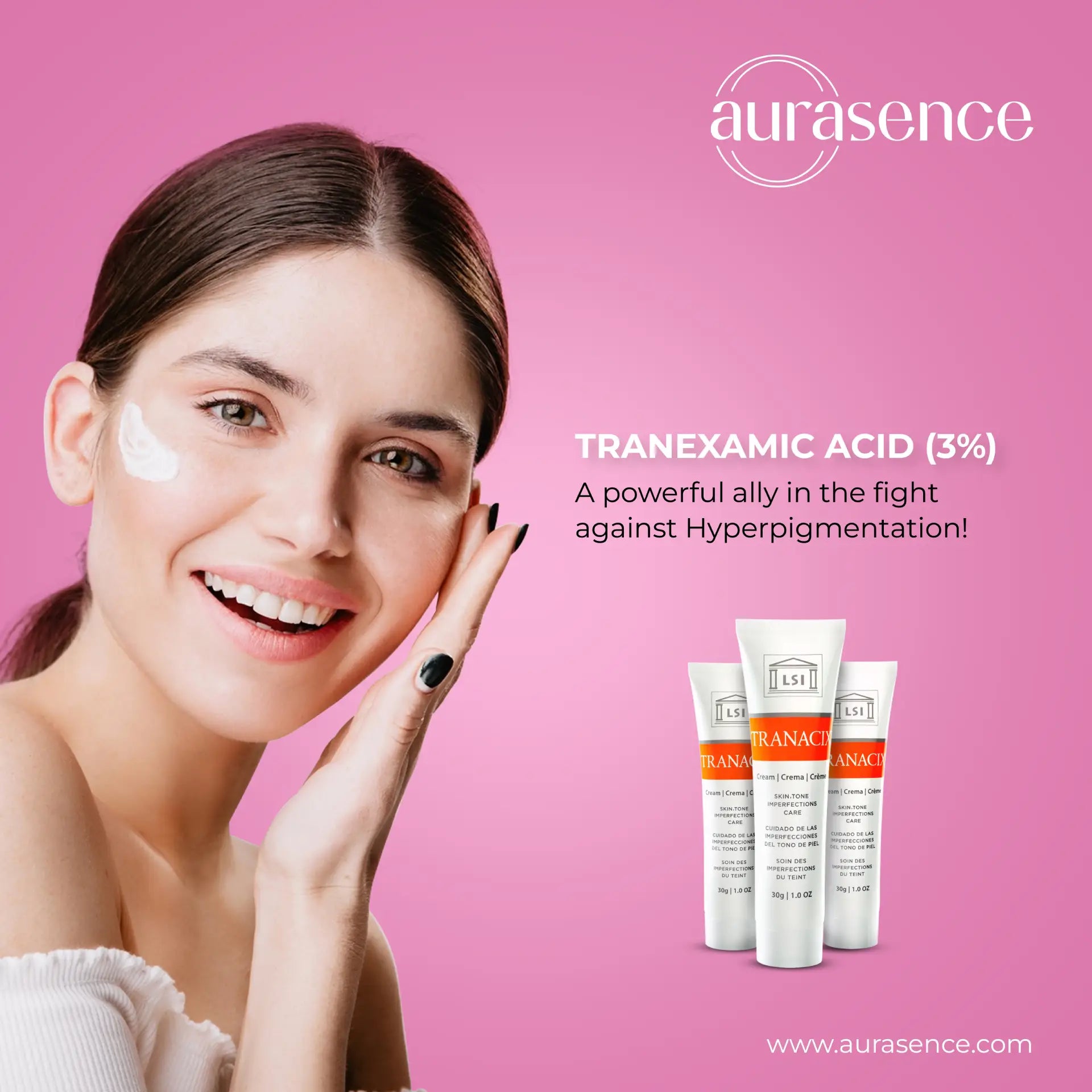 Buy Tranacix Cream 30g in UAE that have 3% Tranacix Acid Cream – Aurasence