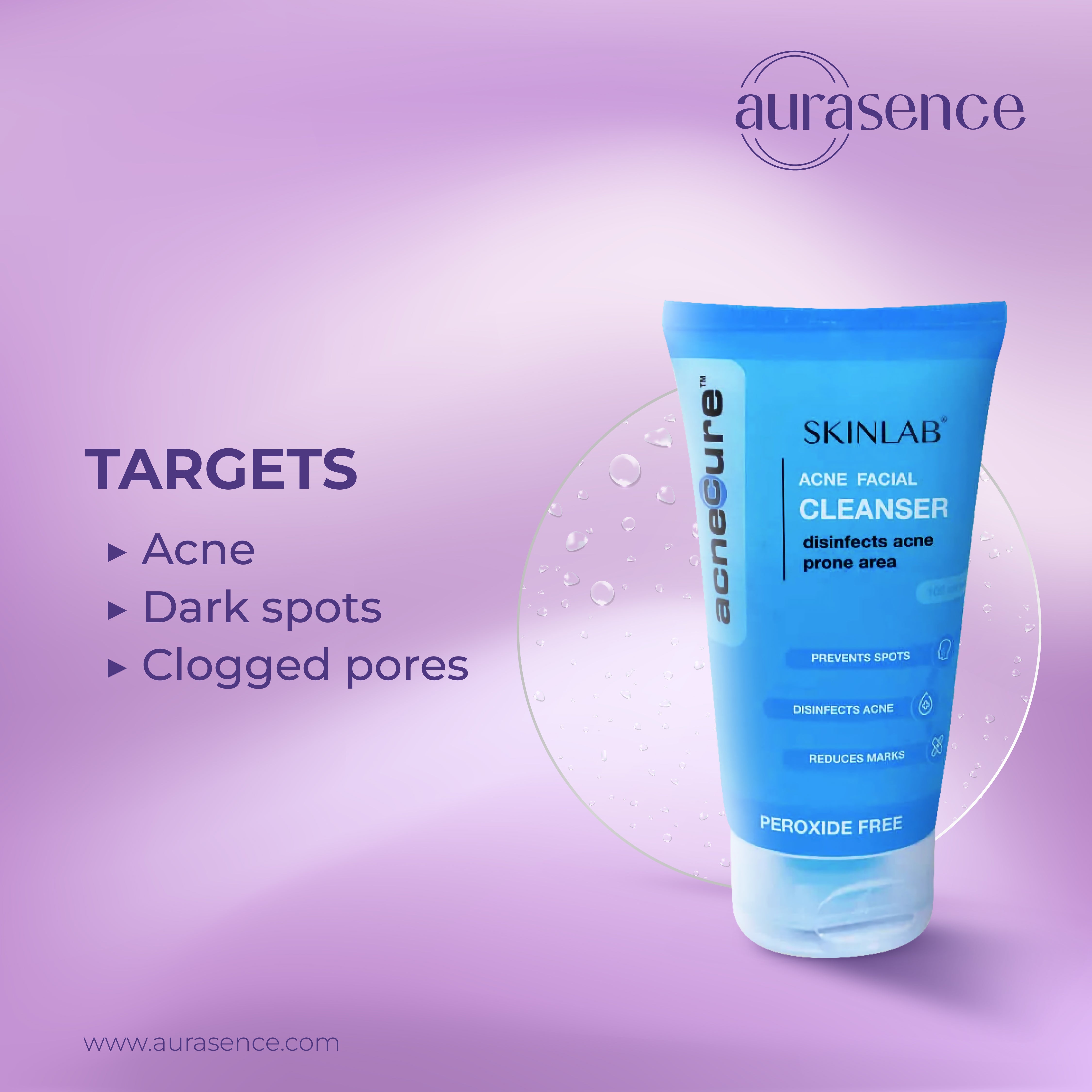 SKINLAB Acnecure Anti-Acne  Face Cleanser | Disinfects Acne Prone Skin | With Salicylic Acid and Tea Tree Oil | 100ml