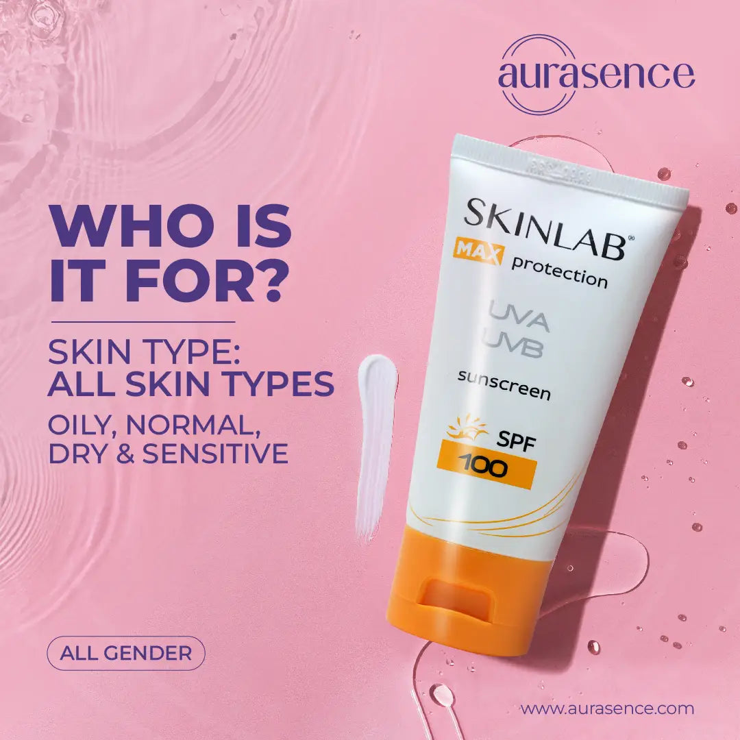 SKINLAB Sunscreen SPF100 UVA/UVB Sun Protection For All Skin Types| Water Resistant & Transparent | 50ml