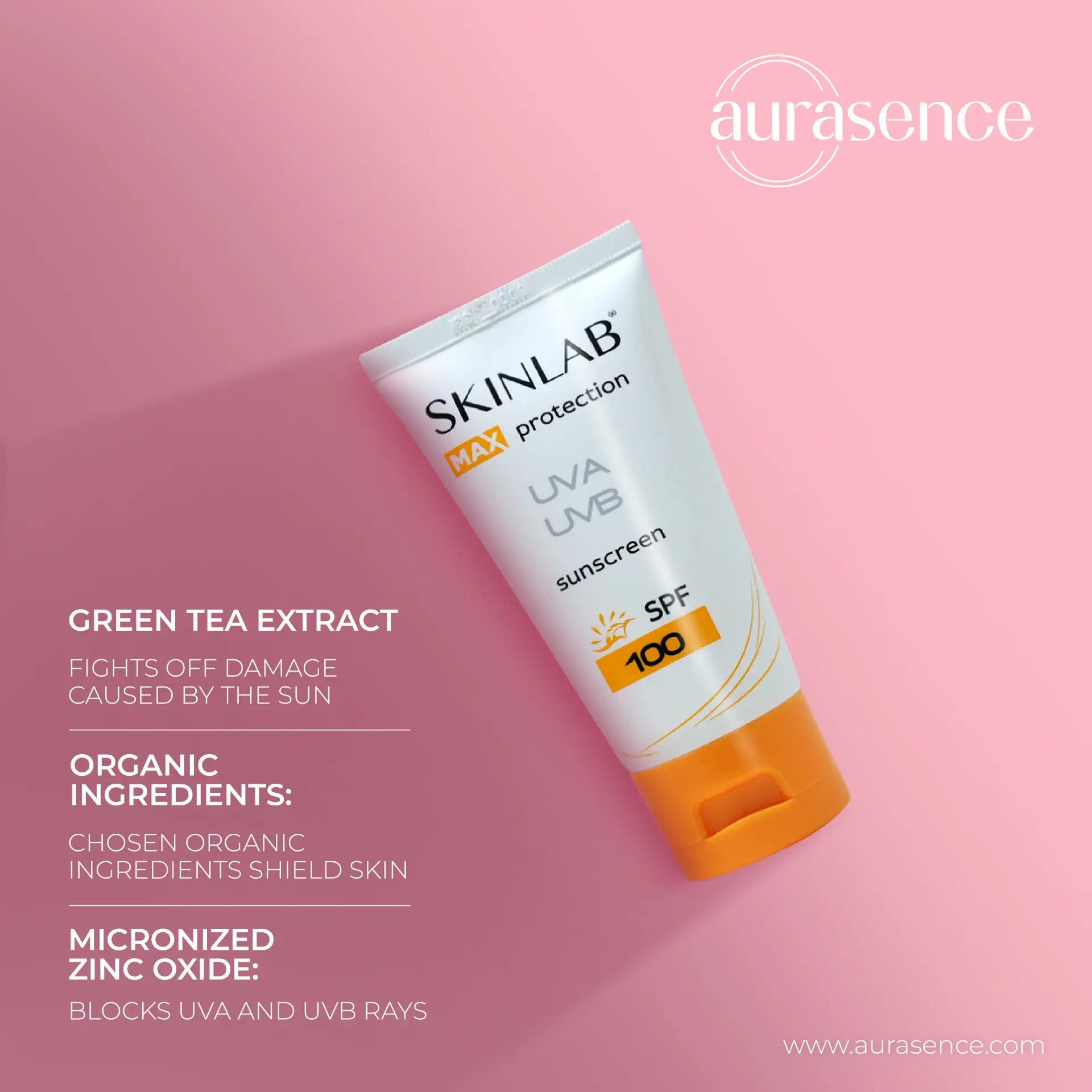 SKINLAB Sunscreen SPF100 UVA/UVB Sun Protection For All Skin Types| Water Resistant & Transparent | 50ml