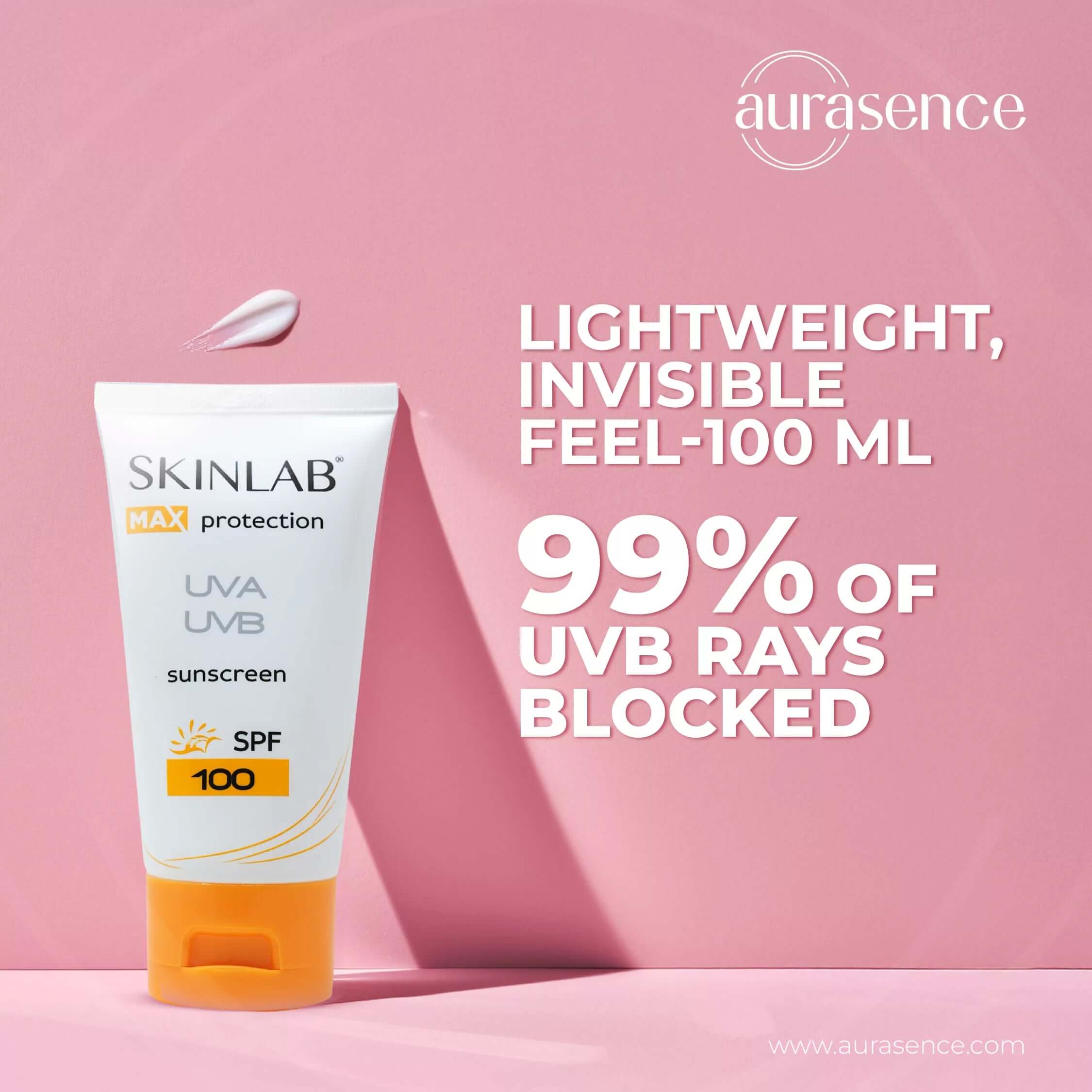 SKINLAB Sunscreen SPF100 UVA UVB Sun Protection For All Skin Types Wa Aurasence