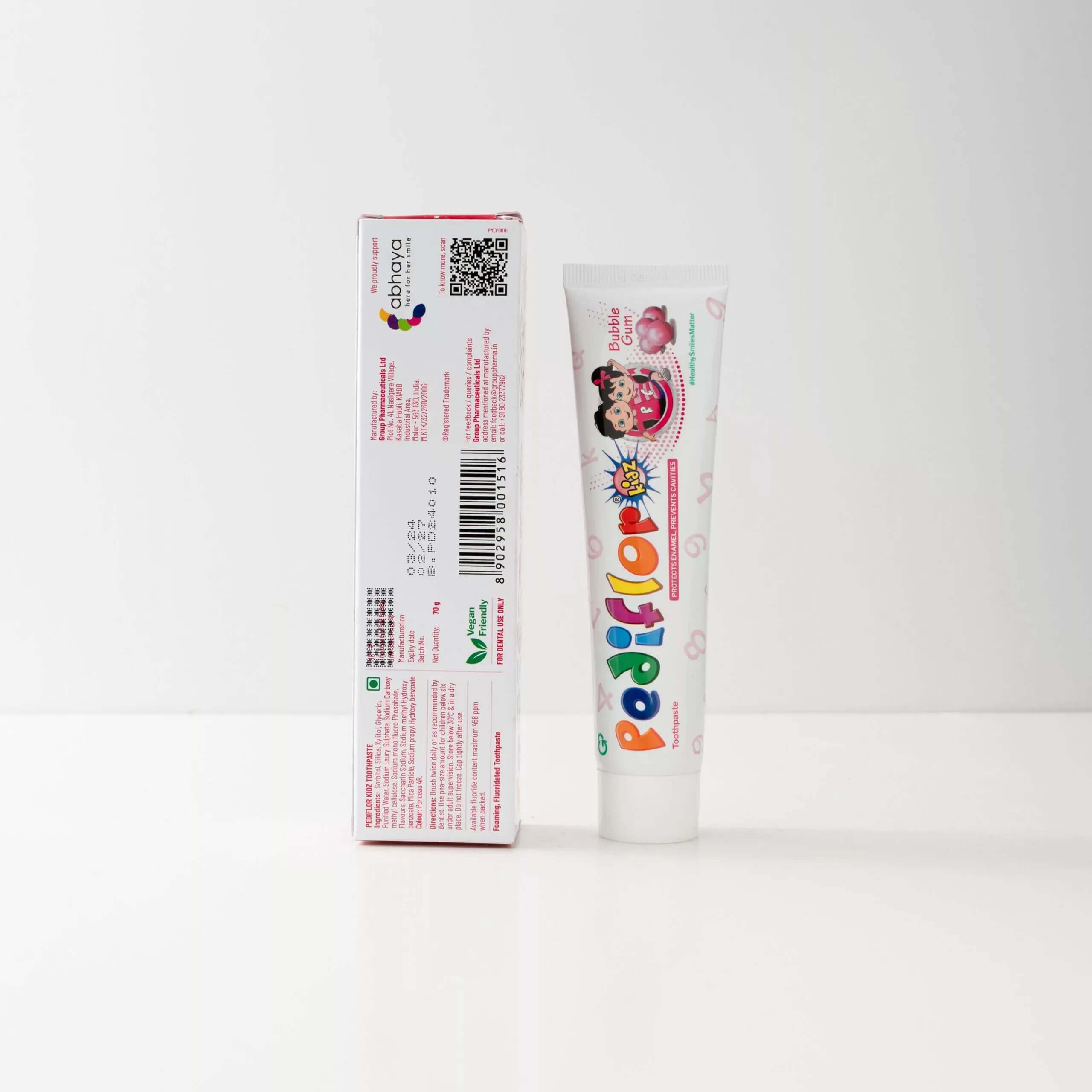 Pediflor Kidz Toothpaste Bubble Gum 70g